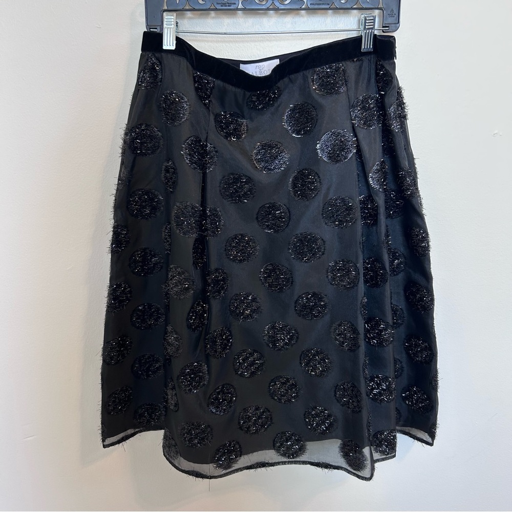Talbots RSVP Black Polka Dot Party Skirt size 14